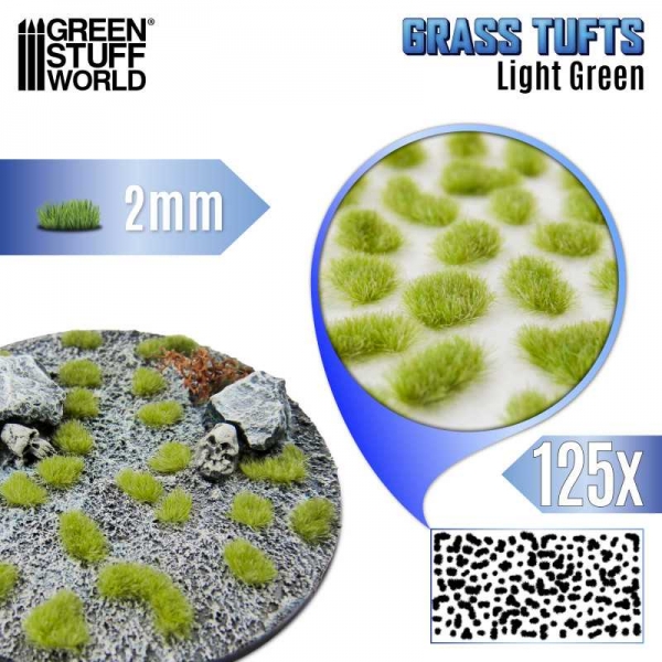 Green Stuff World: Static Grass Tufts 2 mm - Light Green