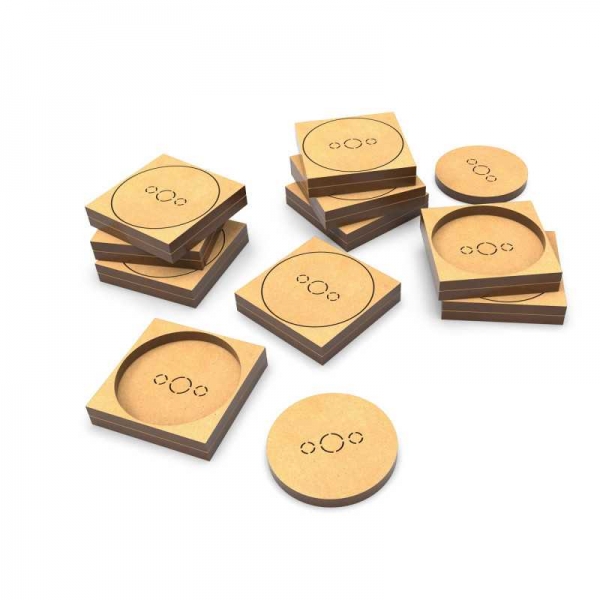Green Stuff World: MDF Base adapter - Round 28.5mm to Square 30x30mm