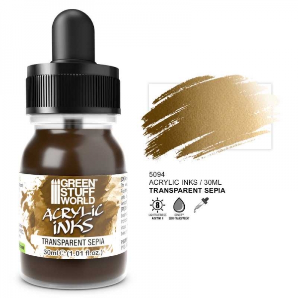 Green Stuff World: Transparent Acrylic Ink - Sepia