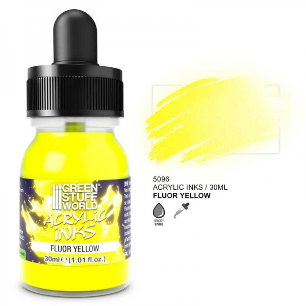 Green Stuff World: Fluor Acrylic Ink - Yellow