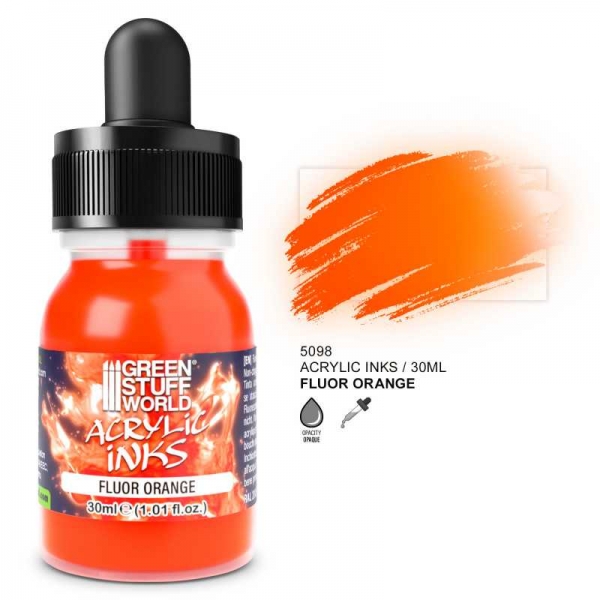 Green Stuff World: Fluor Acrylic Ink - Orange