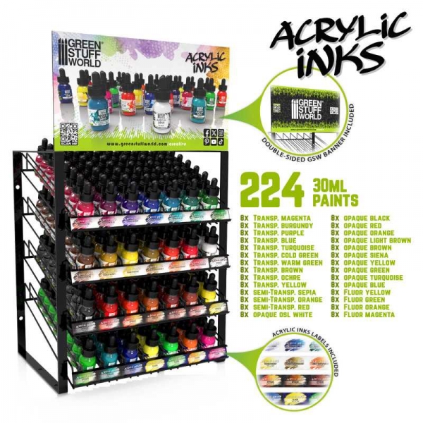 Green Stuff World: GSW Acrylic Inks Display Rack 30ml