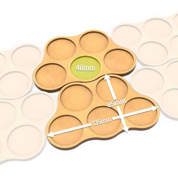 Green Stuff World: MDF Movement Trays 40mm x5 - Skirmish