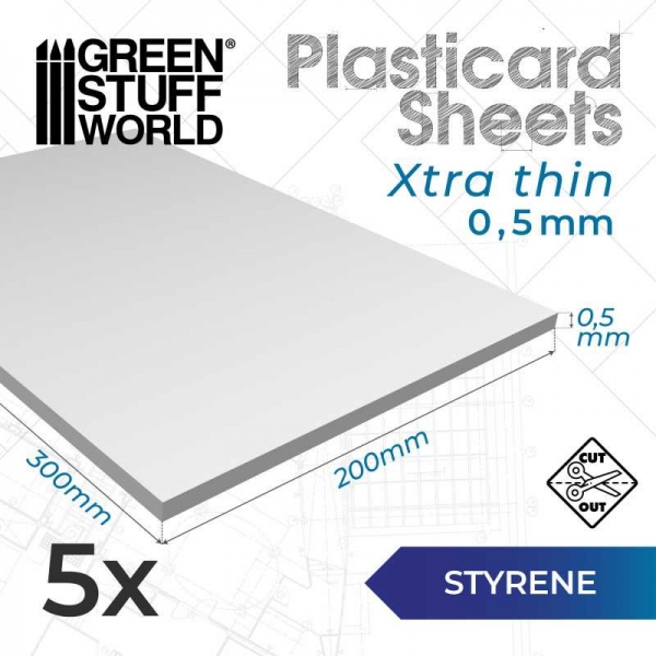 Green Stuff World: Styrene sheets 0.5 mm Pack x5