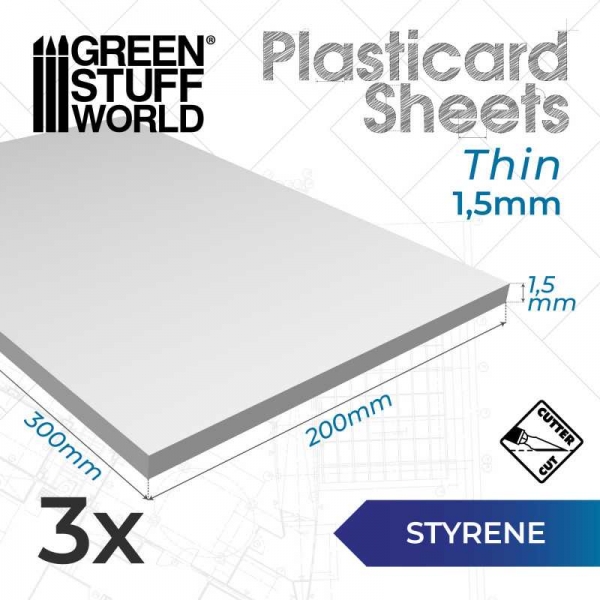Green Stuff World: Styrene sheets 1.5 mm Pack x3