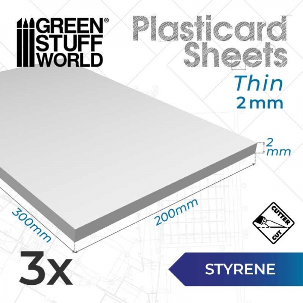 Green Stuff World: Styrene sheets 2 mm Pack x3