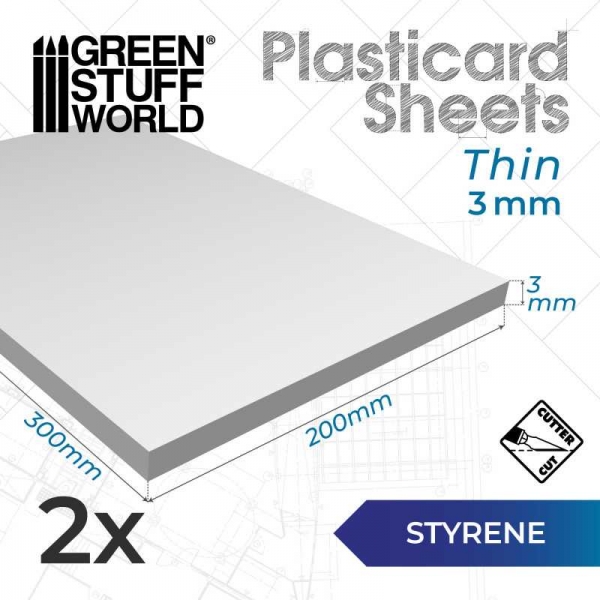 Green Stuff World: Styrene sheets 3 mm Pack x2