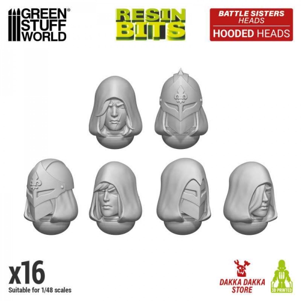 Green Stuff World: DakkaDakka - Battle Sisters of Repentance Hooded Heads