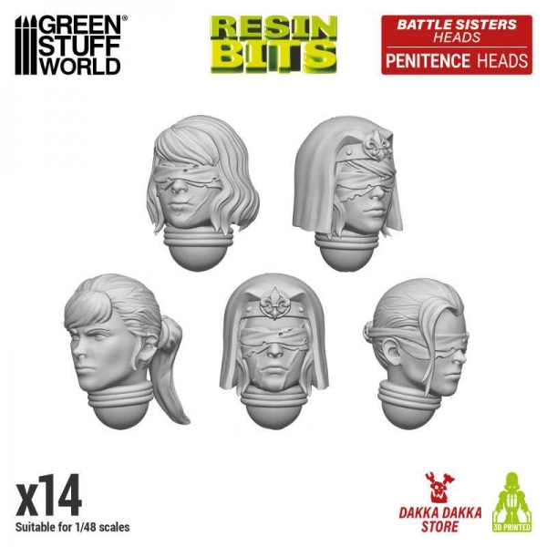 Green Stuff World: DakkaDakka - Battle Sisters of Repentance Penitence Heads 1:48