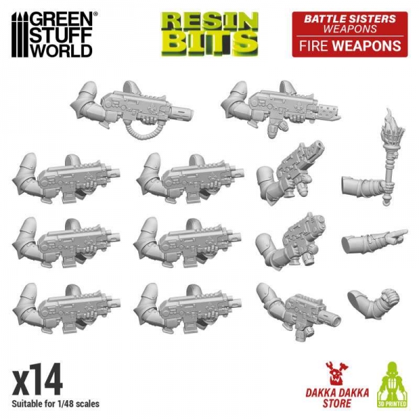 Green Stuff World: DakkaDakka - Battle Sisters of Repentance weapons - Fire Weapons 1:48