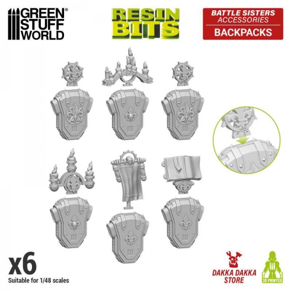 Green Stuff World: DakkaDakka - Battle Sisters of Repentance - Backpacks 1:48