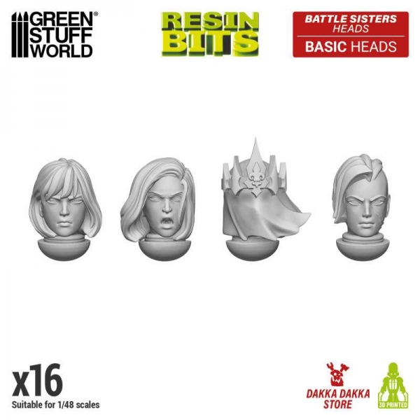 Green Stuff World: DakkaDakka - Battle Sisters of Repentance Basic Heads 1:48