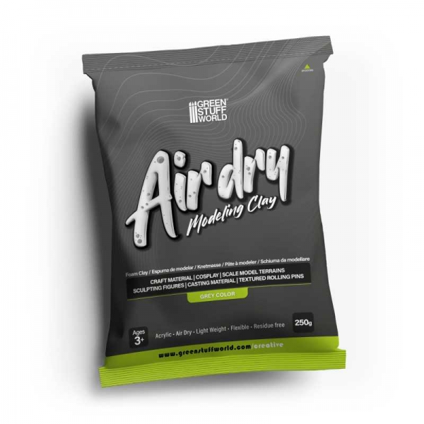 Green Stuff World: Air Dry Foam Clay 250gr. - Grey