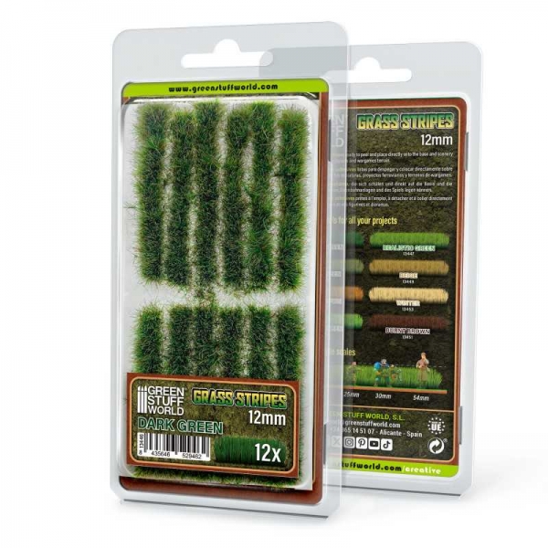Green Stuff World: Grass Strips 12 mm - Dark Green
