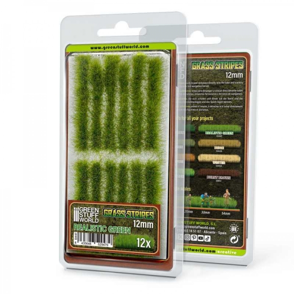 Green Stuff World: Grass Strips 12 mm - Realistic Green