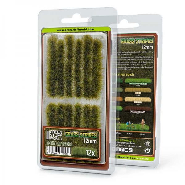 Green Stuff World: Grass Strips 12 mm - Dry Green