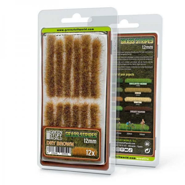 Green Stuff World: Grass Strips 12 mm - Dry Brown