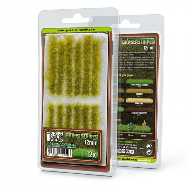 Green Stuff World: Grass Strips 12 mm - Light Green