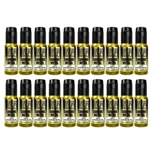 Green Stuff World: Chrome Paint - GOLD 17ml (Pack x20)