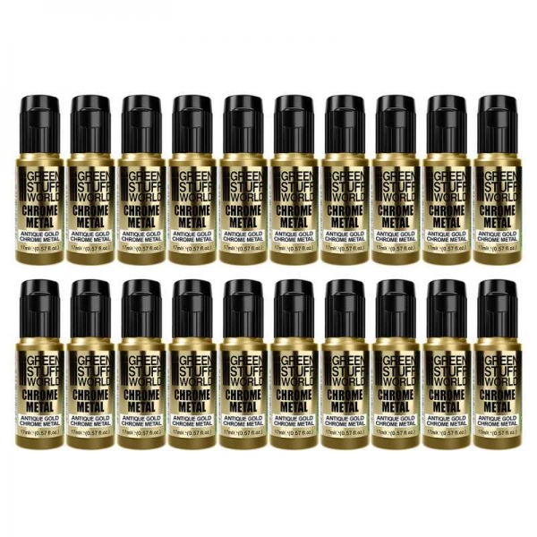 Green Stuff World: Chrome Paint - Antique Gold 17ml (Pack x20)