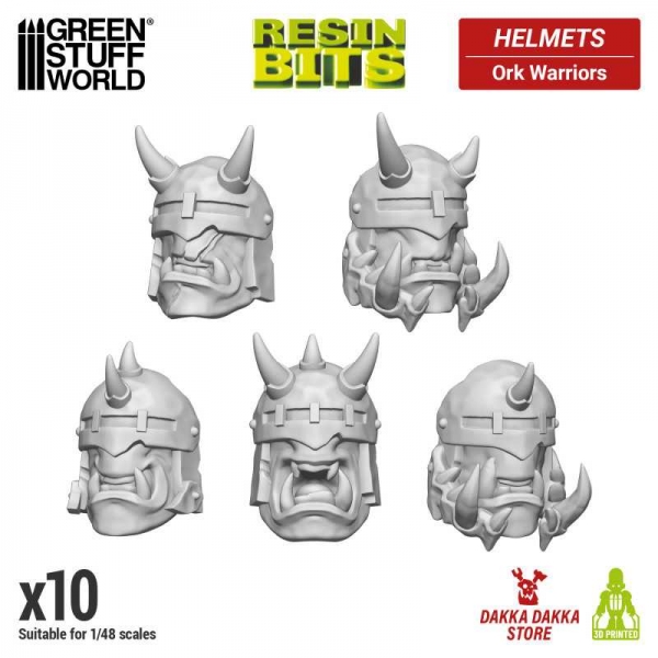 Green Stuff World: DakkaDakka - Ork Warrior Heads 1:48