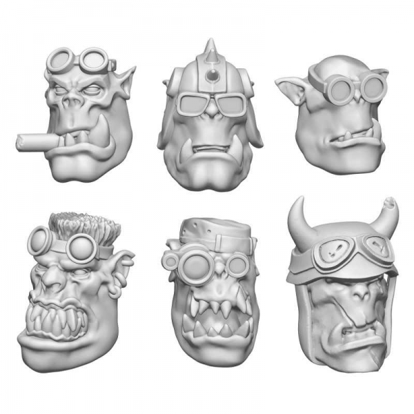 Green Stuff World: DakkaDakka - Ork Rider Heads 1:48