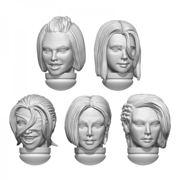 Green Stuff World: DakkaDakka - Blood Vampire Female Heads 1:48