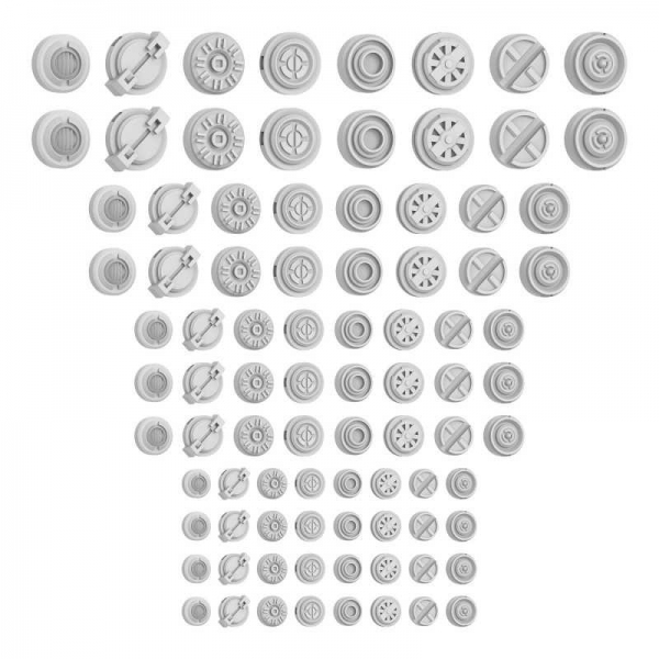Green Stuff World: Mecha Detail Parts - Round Detail Panel Assortment