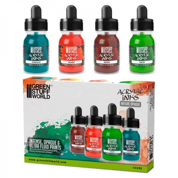 Green Stuff World: Acrylic Inks Set - Opaque Nature (x4)