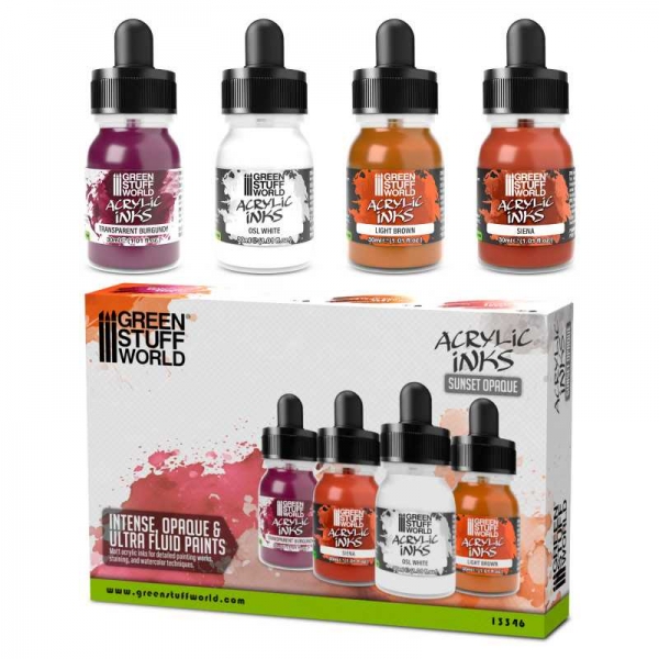 Green Stuff World: Acrylic Inks Set - Sunset Opaque (x4)