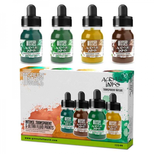 Green Stuff World: Acrylic Inks Set - Transparent Nature (x4)