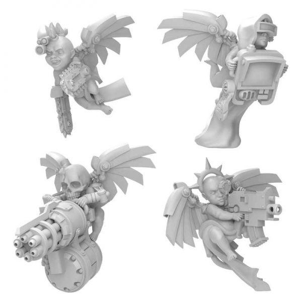 Green Stuff World: Cherubs 40k - Cyber Cherubs Servitors 1:48