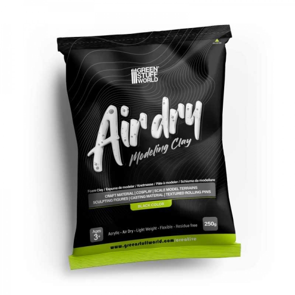 Green Stuff World: Air Dry Foam Clay 250gr. - Black