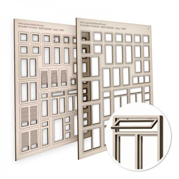 Green Stuff World: Basic Square Miniature Windows - Large