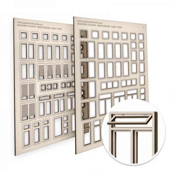 Green Stuff World: Basic Square Miniature Windows - Small