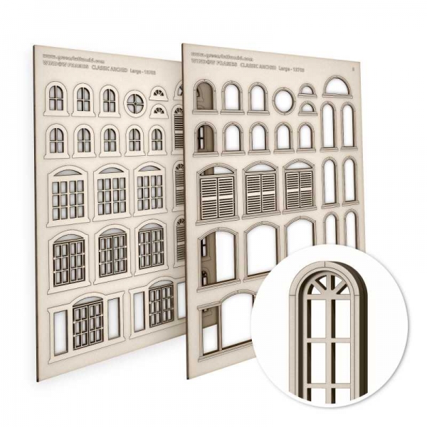 Green Stuff World: Arched Classic Miniature Windows - Large