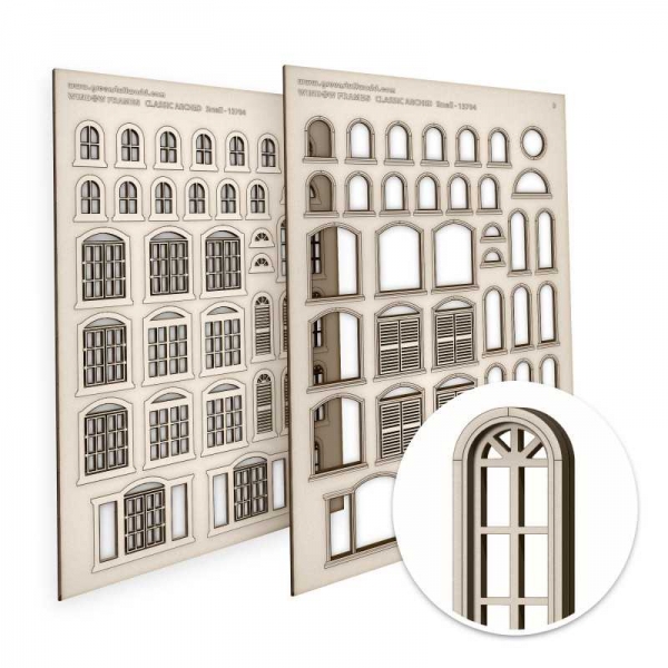 Green Stuff World: Arched Classic Miniature Windows - Small