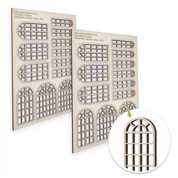 Green Stuff World: Industrial Arched Miniature Windows - Large