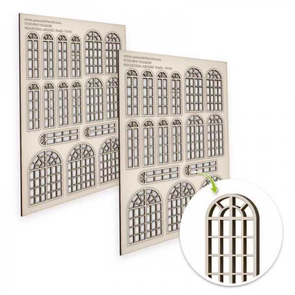 Green Stuff World: Industrial Arched Miniature Windows - Small