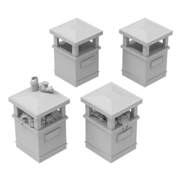 Green Stuff World: Park Trash Cans - Square 1:48