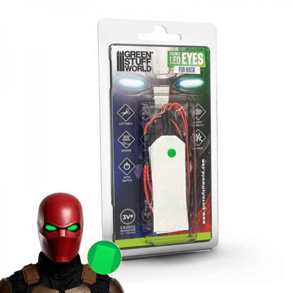 Green Stuff World: Flexible led eyes for mask - Green