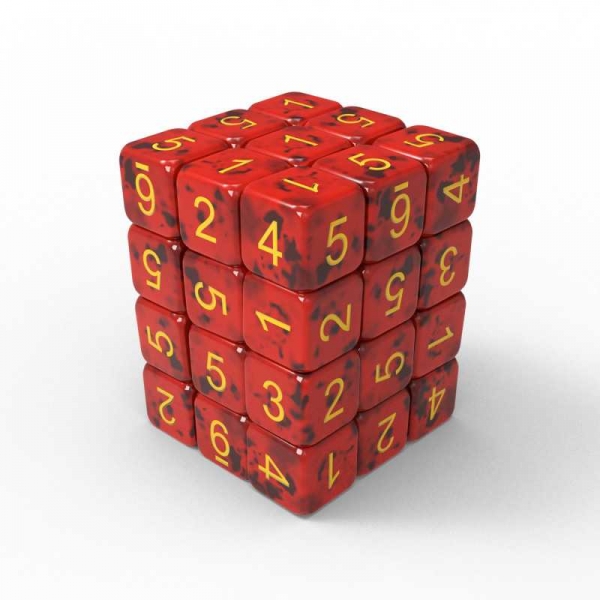 Green Stuff World: 36x D6 12mm Dice - Dark Red