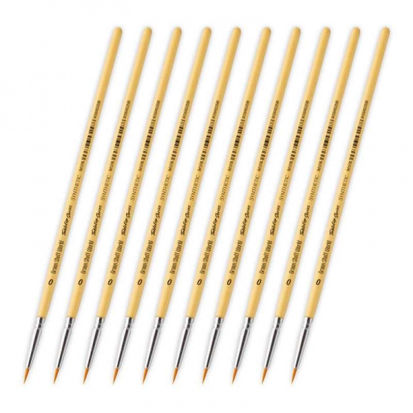 Green Stuff World: TABLETOP SERIES Synthetic Brush Set 0 (Pack of 10)