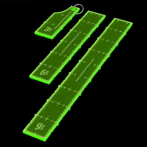 Green Stuff World: 3-6-9 Combat Ruler Pack â€“ Fluor Green