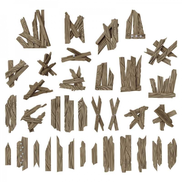 Green Stuff World: Broken Wood Planks 1:48-1:35