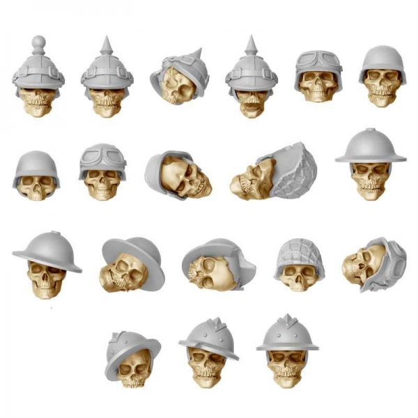 Green Stuff World: Skulls with Helmets 1:48