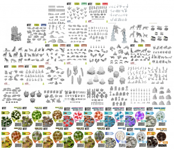 Green Stuff World Basing Bits and Tufts Core Pack