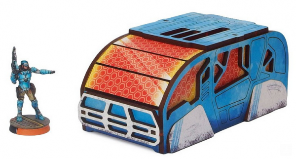 Sci-fi Pre-painted Terrain (28mm): Precinct Sigma Security Cruiser (1)