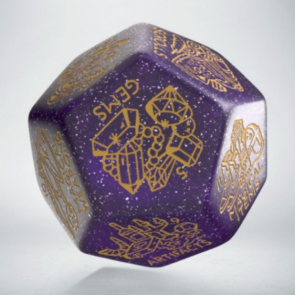 Treasure Generator Die: Shimmering Purple & Gold