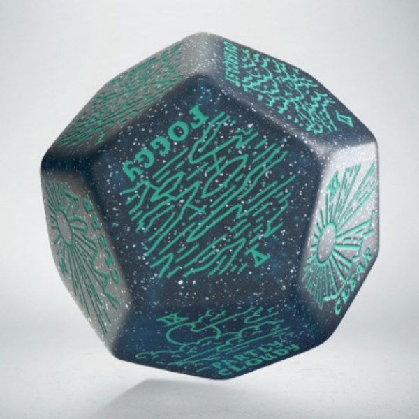 Weather Generator Die: Shimmering Blue & Turquoise